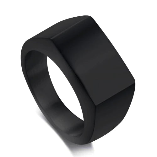 Fashion Simple Style Black Square Ring Classic Ring | Square rings, Black  rings, Classic ring